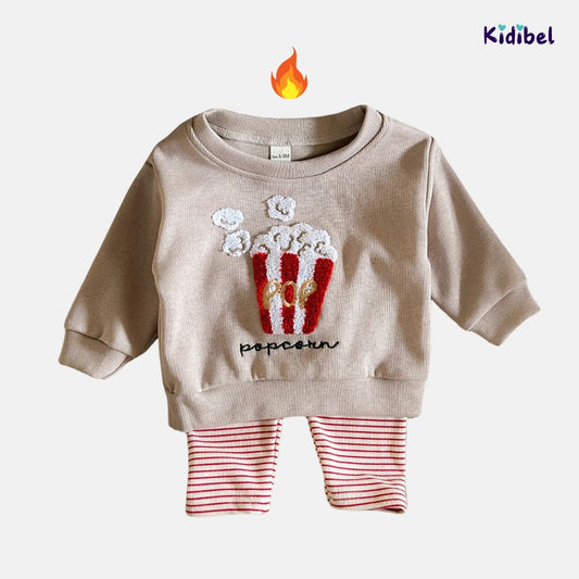 CreativeOutfits® | Popcorn Embroidery Toddler Outfit Set