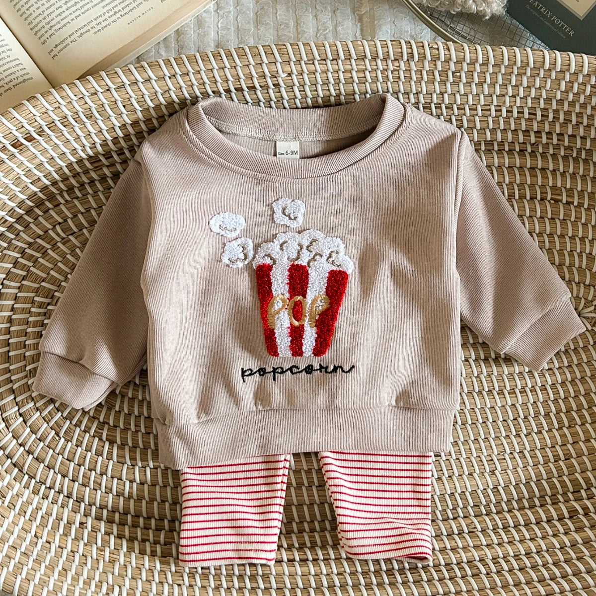 CreativeOutfits® | Popcorn Embroidery Toddler Outfit Set