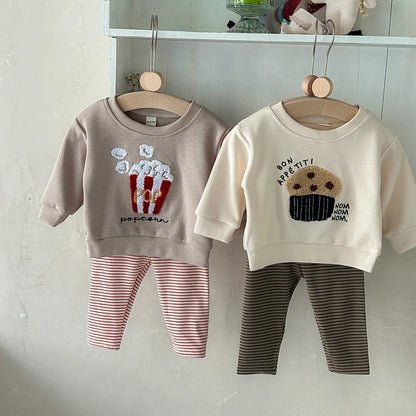 CreativeOutfits® | Popcorn Embroidery Toddler Outfit Set